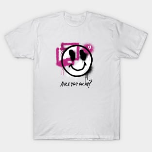 Smile face “Are you okay”? Grunge aesthetic T-Shirt